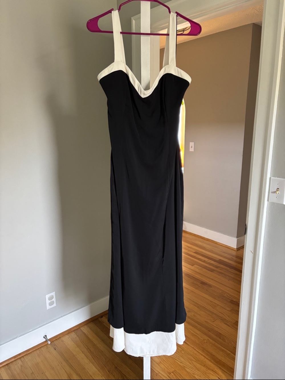 Abercrombie & Fitch Black Maxi Dress with White Trim